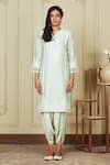 Sheetal Batra_Green Kurta Silk Chanderi Dhoti Pant Bamberg Ayanna Embroidered And Set _Online_at_Aza_Fashions