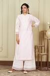 Buy_Sheetal Batra_Pink Kurta Silk Chanderi Palazzo Cambric Banafsha Straight And Set _at_Aza_Fashions