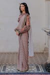 Buy_Nikita Vishakha_Multi Color Georgette Printed Saree With Blouse_Online_at_Aza_Fashions