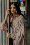 Shop_Nikita Vishakha_Multi Color Georgette Printed Saree With Blouse_Online_at_Aza_Fashions