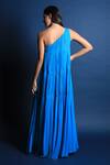 Shop_Swatee Singh_Blue Georgette One Shoulder Gown _at_Aza_Fashions