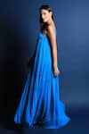 Shop_Swatee Singh_Blue Georgette One Shoulder Gown _Online_at_Aza_Fashions