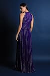 Shop_Swatee Singh_Purple Georgette Woven Halter Neck Gown _Online_at_Aza_Fashions