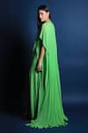 Shop_Swatee Singh_Green Georgette Round Cape Style Gown_Online_at_Aza_Fashions