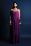 Shop_Swatee Singh_Purple Georgette Straight Strapless Gown _at_Aza_Fashions