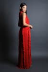 Swatee Singh_Red Georgette Halter Neck Gown _Online_at_Aza_Fashions