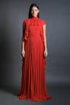 Buy_Swatee Singh_Red Georgette Ruffle Detail Gown_Online_at_Aza_Fashions