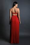 Shop_Swatee Singh_Red Georgette V Neck Strappy Gown  _at_Aza_Fashions