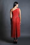 Shop_Swatee Singh_Red Georgette One Shoulder Dress _at_Aza_Fashions