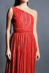 Swatee Singh_Red Georgette One Shoulder Dress _Online_at_Aza_Fashions