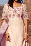 Shop Show Shaa Pink Organza, Glaze Cotton, Kota Silk Square Neck Embroidered Kurta Set Online at Aza Fashions Shop_Show Shaa_Pink Organza, Glaze Cotton, Kota Silk Square Neck Embroidered Kurta Set _Online_at_Aza_Fashions
