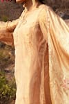 Buy_Show Shaa_Gold Kota Silk Embroidery Round Kurta Set _Online_at_Aza_Fashions