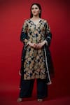 Buy Aayushi Maniar Blue Organza, Tussar Silk, Crepe Silk, Butter Embroidered Kurta And Palazzo Set Online at Aza Fashions Buy_Aayushi Maniar_Blue Organza, Tussar Silk, Crepe Silk, Butter Embroidered Kurta And Palazzo Set _Online_at_Aza_Fashions