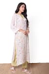 Sage Saga_White Crepe Printed Kurta And Pant Set (For Kids)_Online_at_Aza_Fashions