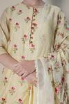 Shop_Kameez_Yellow Kurta - Chanderi Embroidered Floral Round Pant Set _Online_at_Aza_Fashions