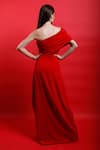 Shop_Swatee Singh_Red Crepe Draped Corset Gown_at_Aza_Fashions