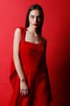 Buy_Swatee Singh_Red Crepe Plain Solid Sweetheart Neck Draped Corset Jumpsuit _Online_at_Aza_Fashions