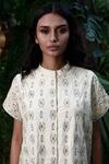 Samatvam By Anjali Bhaskar_Beige Cotton Silk Round Embroidered Kurta And Pant Set _Online_at_Aza_Fashions