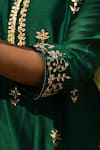Buy_Kameez_Green Dupatta - Maheshwari, Kurta - Chanderi, Salwar - Gota Embroidered Set _Online_at_Aza_Fashions