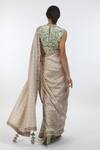 Shop_Nikasha_Grey Round Hand Painted Saree With Blouse For Women_at_Aza_Fashions