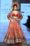 Buy_Rajdeep Ranawat_Red 100% Polyester Jacket Open Embellished Bridal Lehenga Set _at_Aza_Fashions