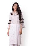 Buy_Sage Saga_White Lawn Cotton Lace Embroidered Kurta For Kids_at_Aza_Fashions