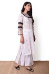 Sage Saga_White Lawn Cotton Lace Embroidered Kurta For Kids_Online_at_Aza_Fashions