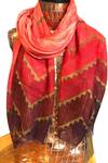 Buy_Pashma_Peach Cashmere Chevron Print Scarf _at_Aza_Fashions