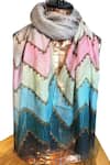 Buy_Pashma_Multi Color Cashmere Chevron Print Scarf _at_Aza_Fashions