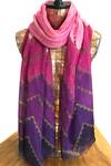 Buy_Pashma_Pink Cashmere Chevron Print Scarf _at_Aza_Fashions