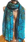 Buy_Pashma_Blue Cashmere Printed Scarf _at_Aza_Fashions