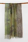Buy_Pashma_Green Printed Silk Cashmere Scarf _at_Aza_Fashions