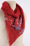 Buy Pashma Red Printed Silk Cashmere Floral Scarf at Aza Fashions Buy_Pashma_Red Printed Silk Cashmere Floral Scarf _at_Aza_Fashions