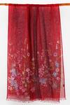 Shop Pashma Red Printed Silk Cashmere Floral Scarf at Aza Fashions Shop_Pashma_Red Printed Silk Cashmere Floral Scarf _at_Aza_Fashions