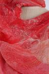 Pashma_Red Printed Cashmere Frayed Scarf _Online_at_Aza_Fashions