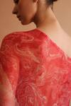 Buy_Pashma_Red Printed Cashmere Frayed Scarf _Online_at_Aza_Fashions