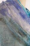 Pashma_Blue Printed Cashmere Frayed Scarf _Online_at_Aza_Fashions