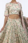Nikasha_Pink Round Chanderi Lehenga Set _Online_at_Aza_Fashions