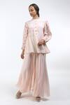 Buy_Nikasha_Pink Mandarin Collar Floral Print Blouse For Women_at_Aza_Fashions
