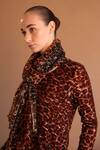 Buy_Pashma_Black Printed Cashmere Animal Scarf _at_Aza_Fashions