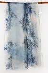 Pashma_Blue Printed Silk Cashmere Floral Scarf _Online_at_Aza_Fashions