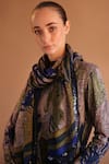 Buy_Pashma_Blue Printed Silk Cashmere Scarf _at_Aza_Fashions