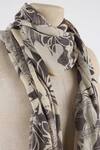 Buy_Pashma_Grey Printed Silk Cashmere Floral Scarf _at_Aza_Fashions