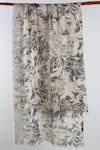 Shop_Pashma_Grey Printed Silk Cashmere Floral Scarf _at_Aza_Fashions