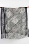 Pashma_Black Printed Silk Cashmere Floral Scarf _Online_at_Aza_Fashions