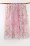 Shop_Pashma_Pink Printed Silk Cashmere Floral Scarf_at_Aza_Fashions