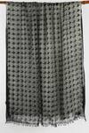 Shop_Pashma_Black Printed Silk Cashmere Houndstooth Scarf _at_Aza_Fashions