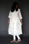 Buy_Taika By Poonam Bhagat_White Linen Mandarin Collar Embroidered Tunic  _at_Aza_Fashions