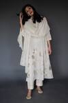 Buy_Taika By Poonam Bhagat_Off White Chanderi Embroidered Kurta Pant Set _at_Aza_Fashions