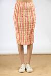 Shop_Vedika M_Peach Crepe Hand Painted Skirt Set_Online_at_Aza_Fashions